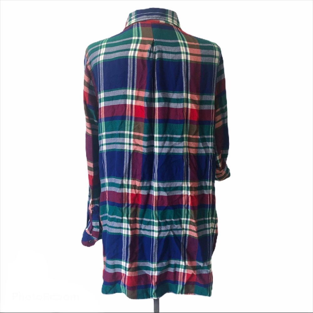Seven7 Button Up Woman's Checkered Colorful - image 2